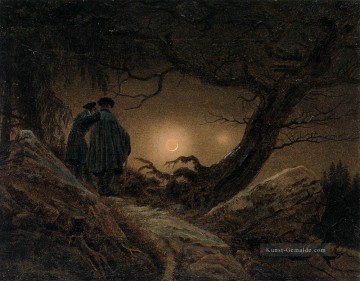 Caspar David Friedrich Werke - Zwei Männer in Betrachtung des Mond romantischen Caspar David Friedrich
